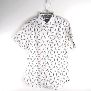 Level Ten -White Pineapple Print Men's Shirt - Size M